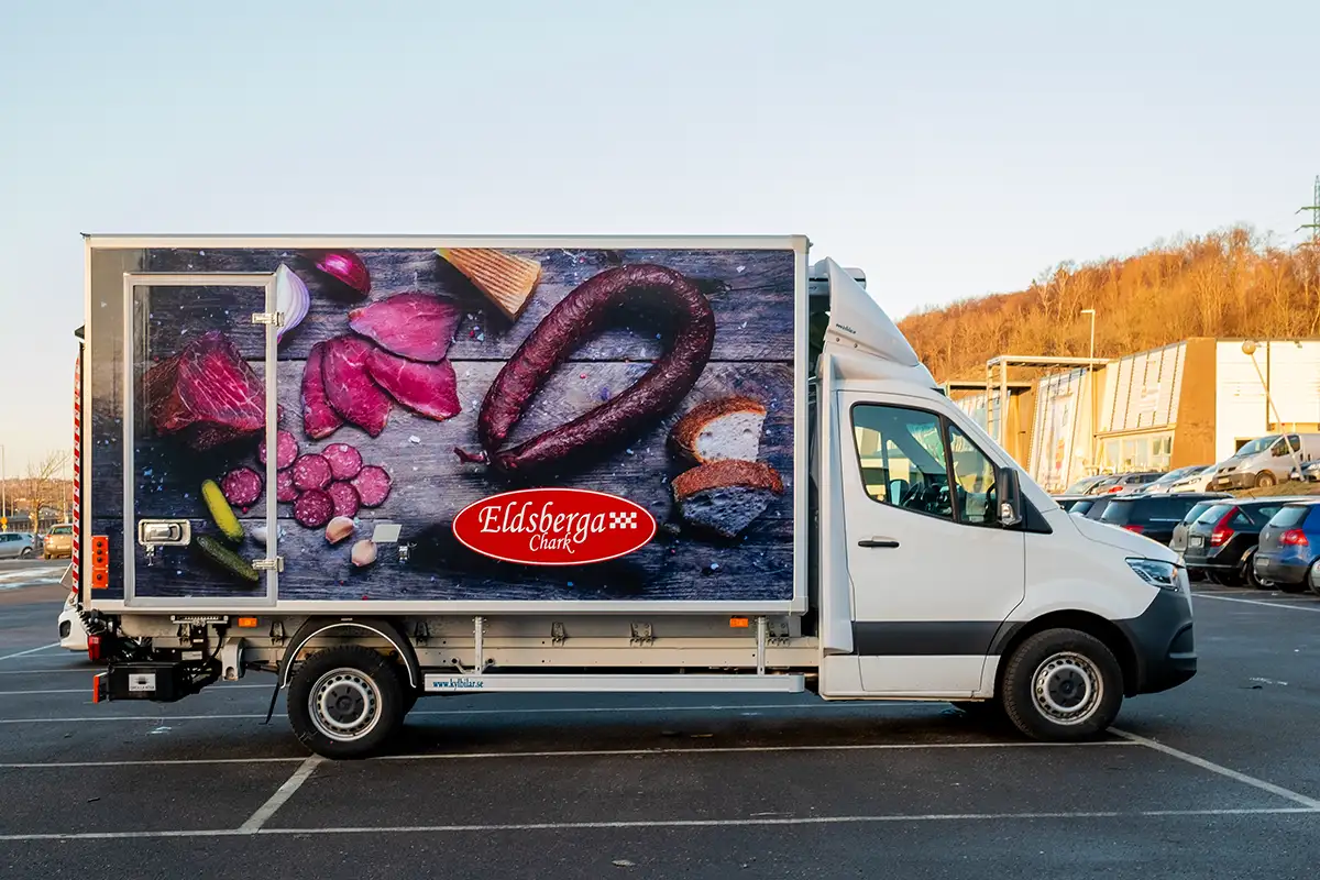 Lastbil med Eldsberga Chark design på